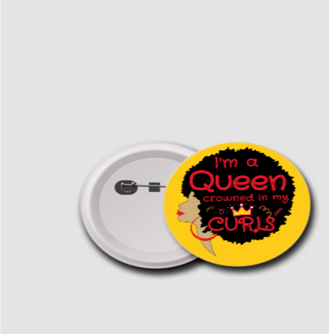 Queen in Curls Badge